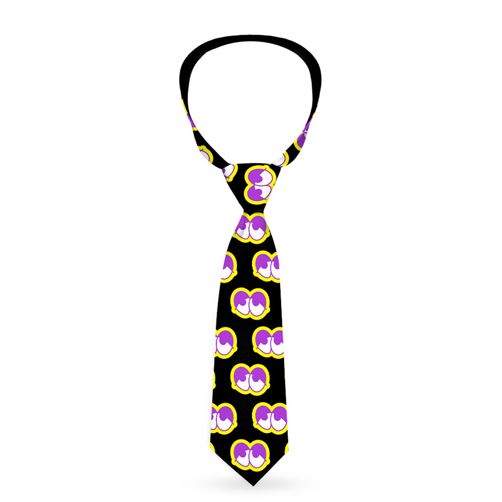 Buckle-Down Necktie - Dopey Eyes Black/Yellow/Purple Neckties Buckle-Down