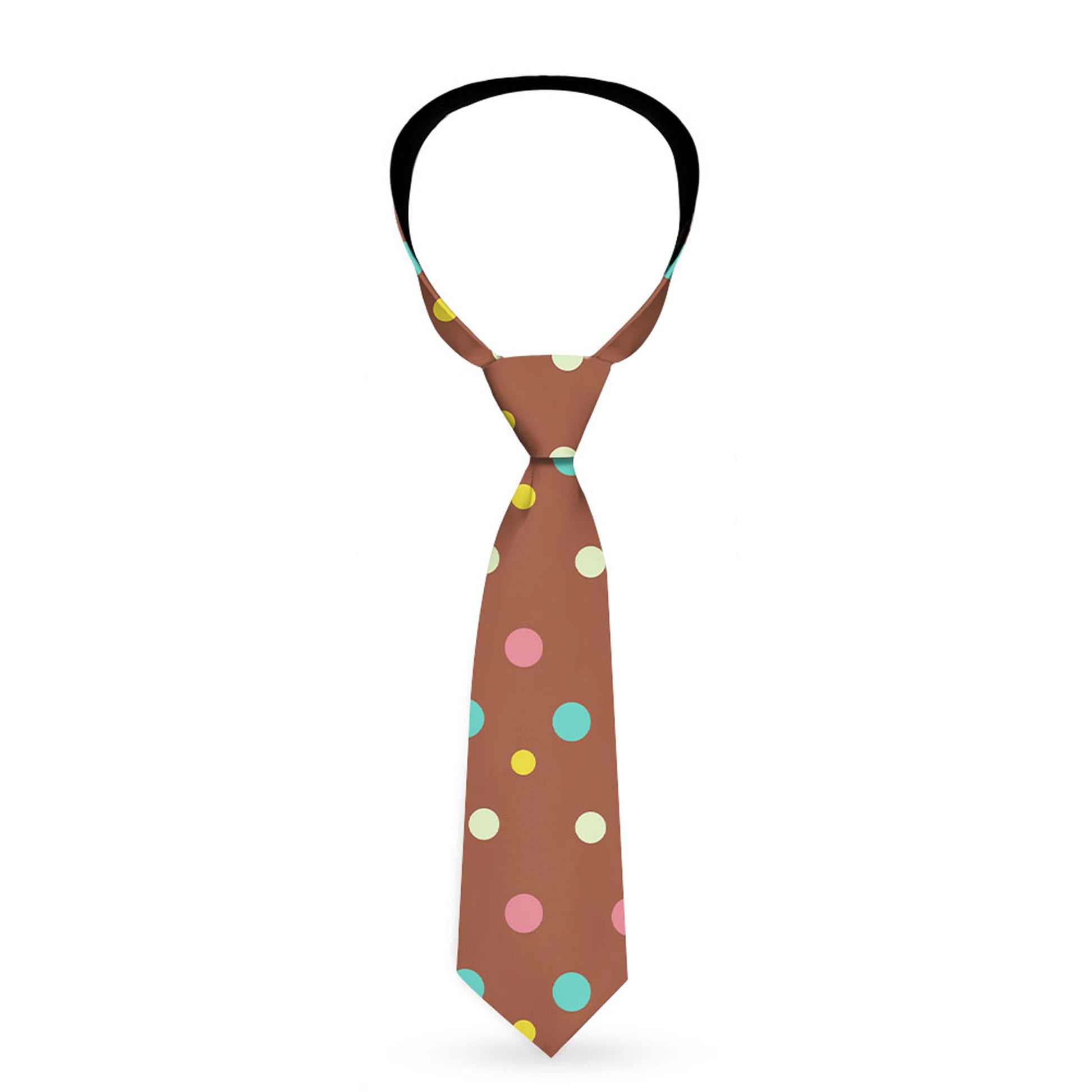 Necktie Standard - Dots Brown/Multi Pastel Neckties Buckle-Down