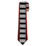 Buckle-Down Necktie - Double SWAG Black/White/Red Stripe Neckties Buckle-Down