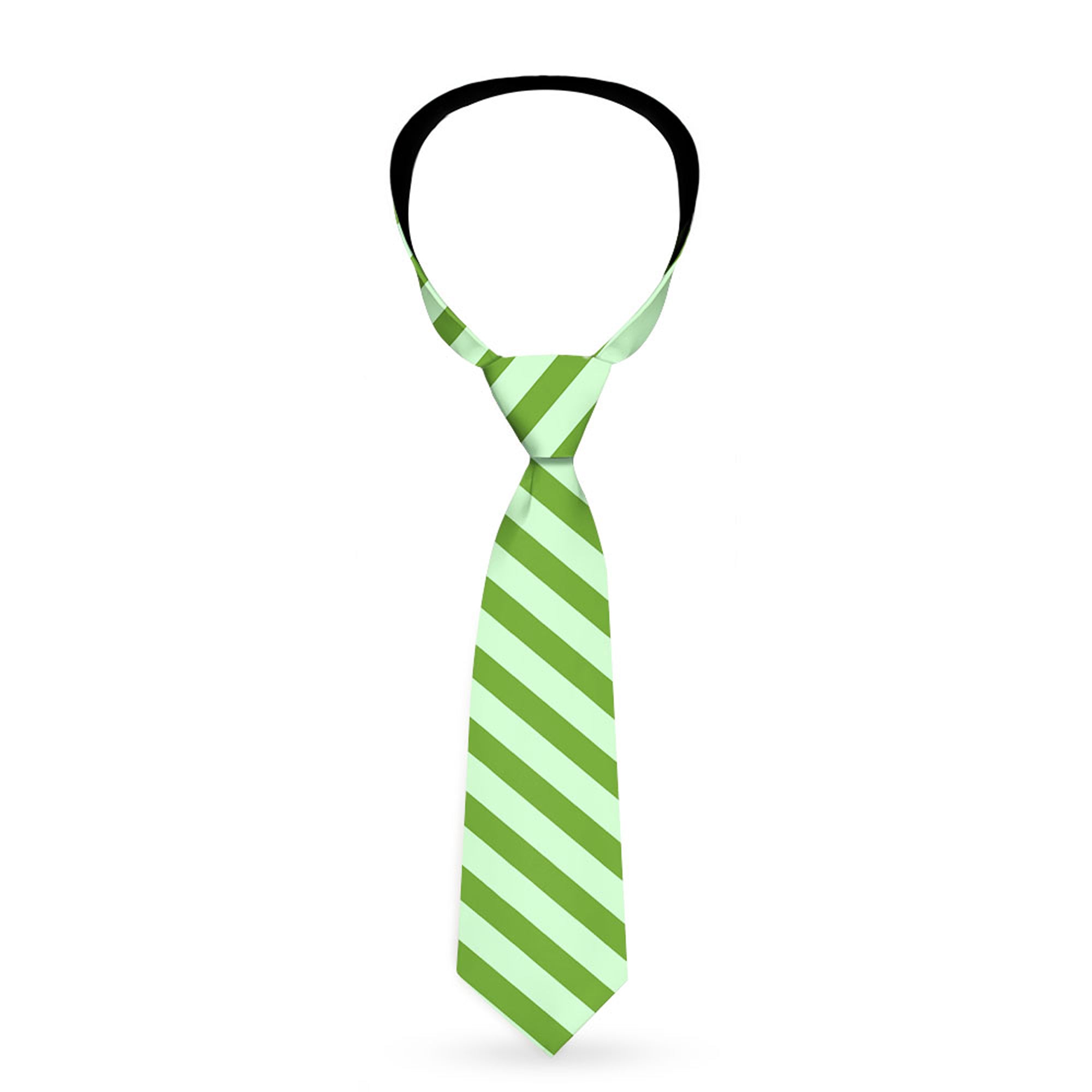 Buckle-Down Necktie - Diagonal Stripes Pastel Greens Neckties Buckle-Down