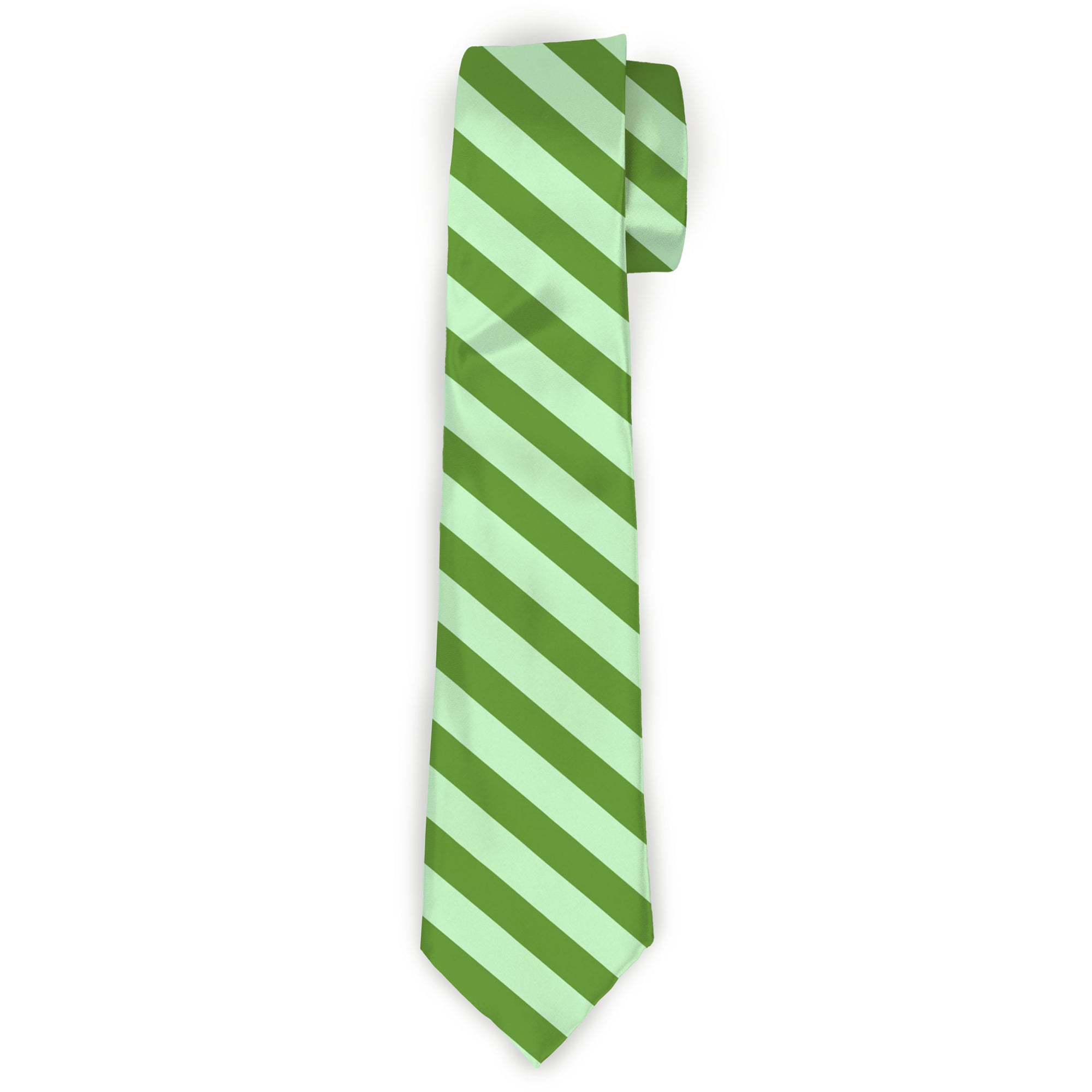 Buckle-Down Necktie - Diagonal Stripes Pastel Greens Neckties Buckle-Down