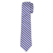 Buckle-Down Necktie - Diagonal Stripes Pastel Blues Neckties Buckle-Down