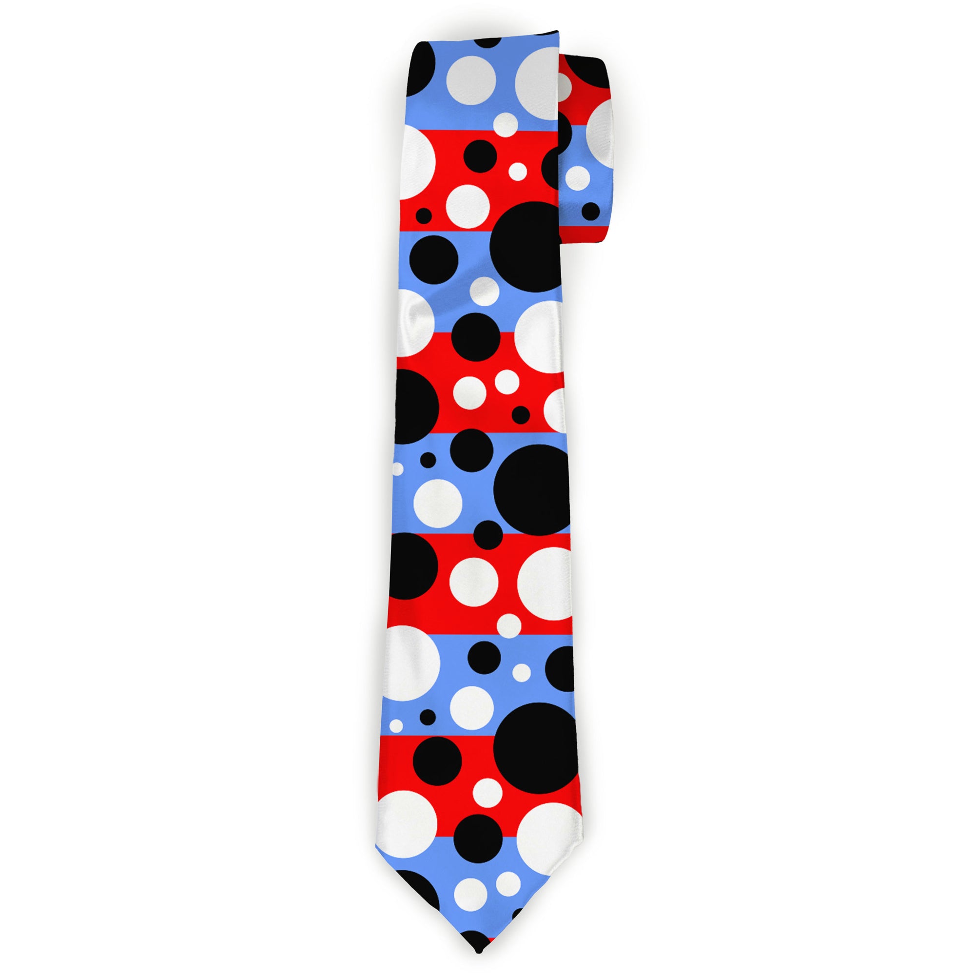 Buckle-Down Necktie - Dot Blocks Blue/Red/Black/White Neckties Buckle-Down