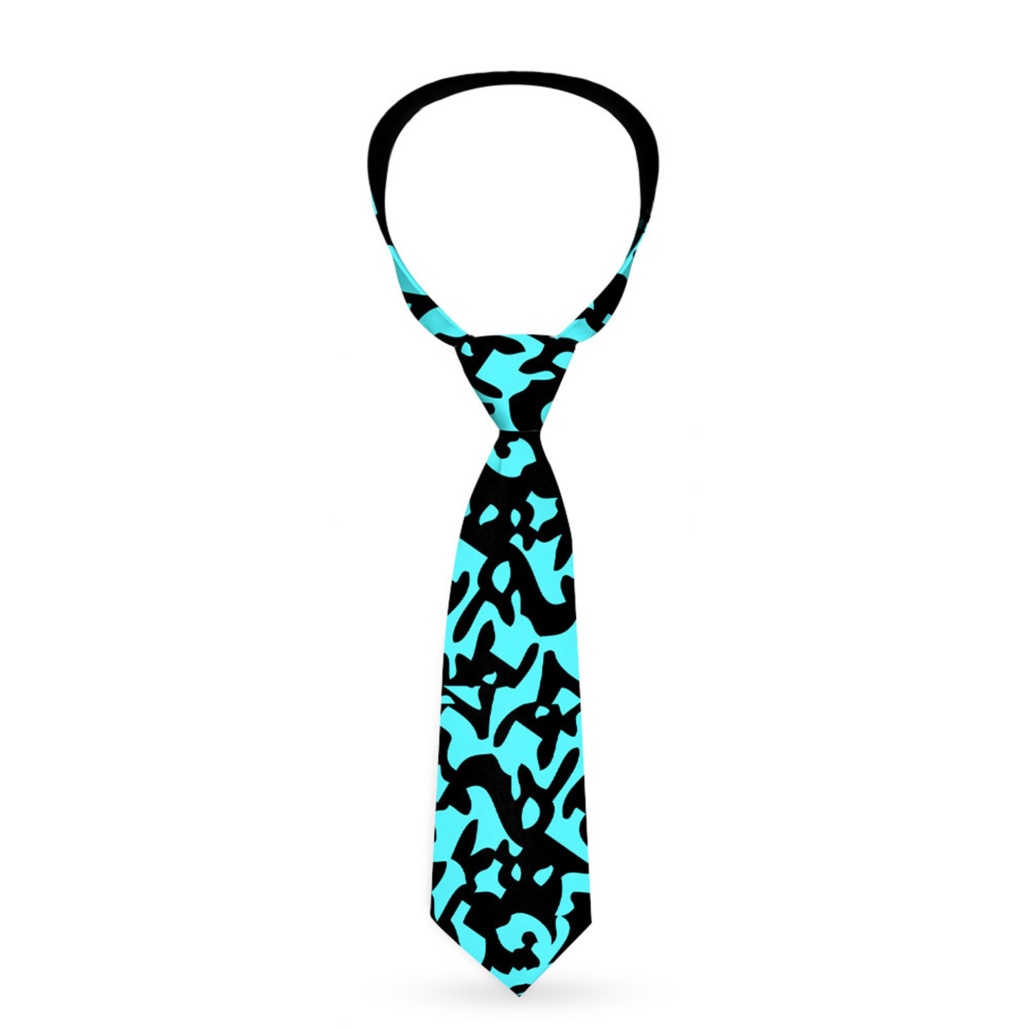 Buckle-Down Necktie - Eighties 1 Blue/Black Neckties Buckle-Down