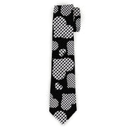 Buckle-Down Necktie - Eighties Hearts Black/White Neckties Buckle-Down