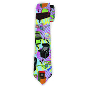 Buckle-Down Necktie - Eighties Arcade Multi Neon Stripes Neckties Buckle-Down