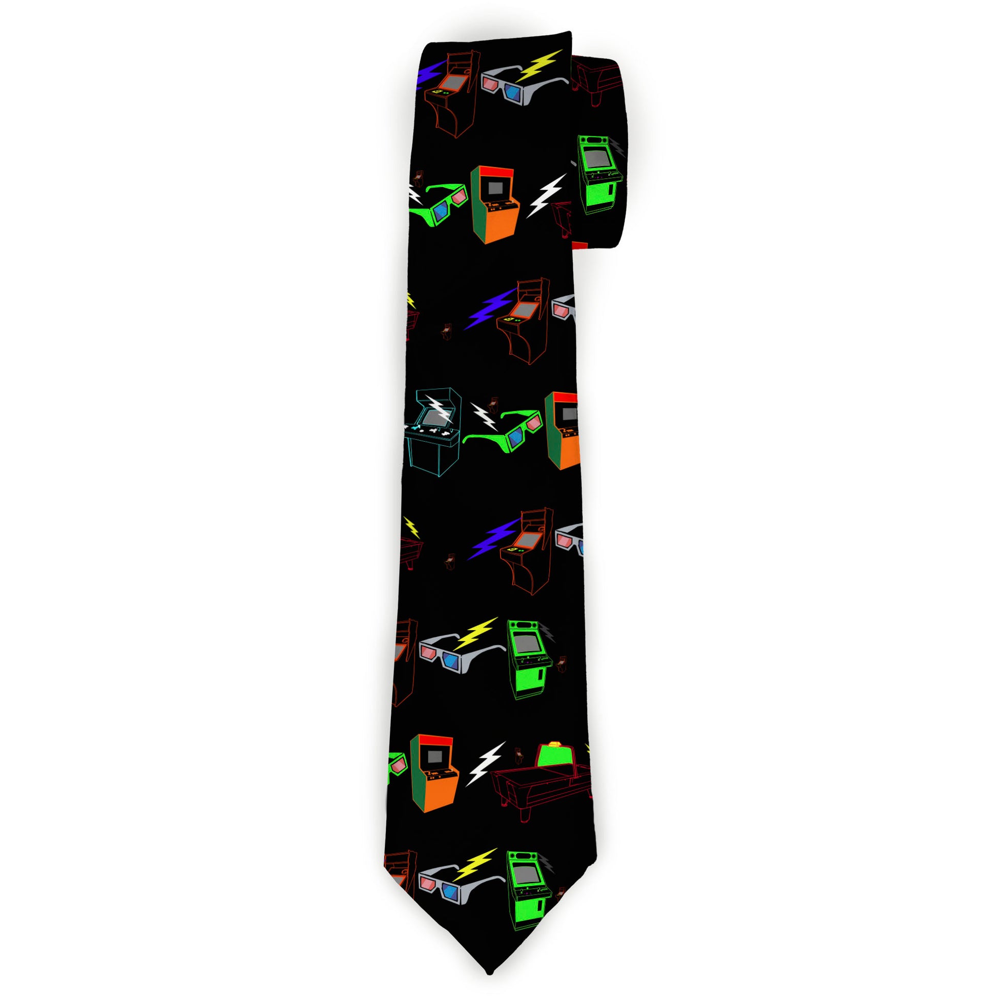 Buckle-Down Necktie - Eighties Arcade Black Neckties Buckle-Down