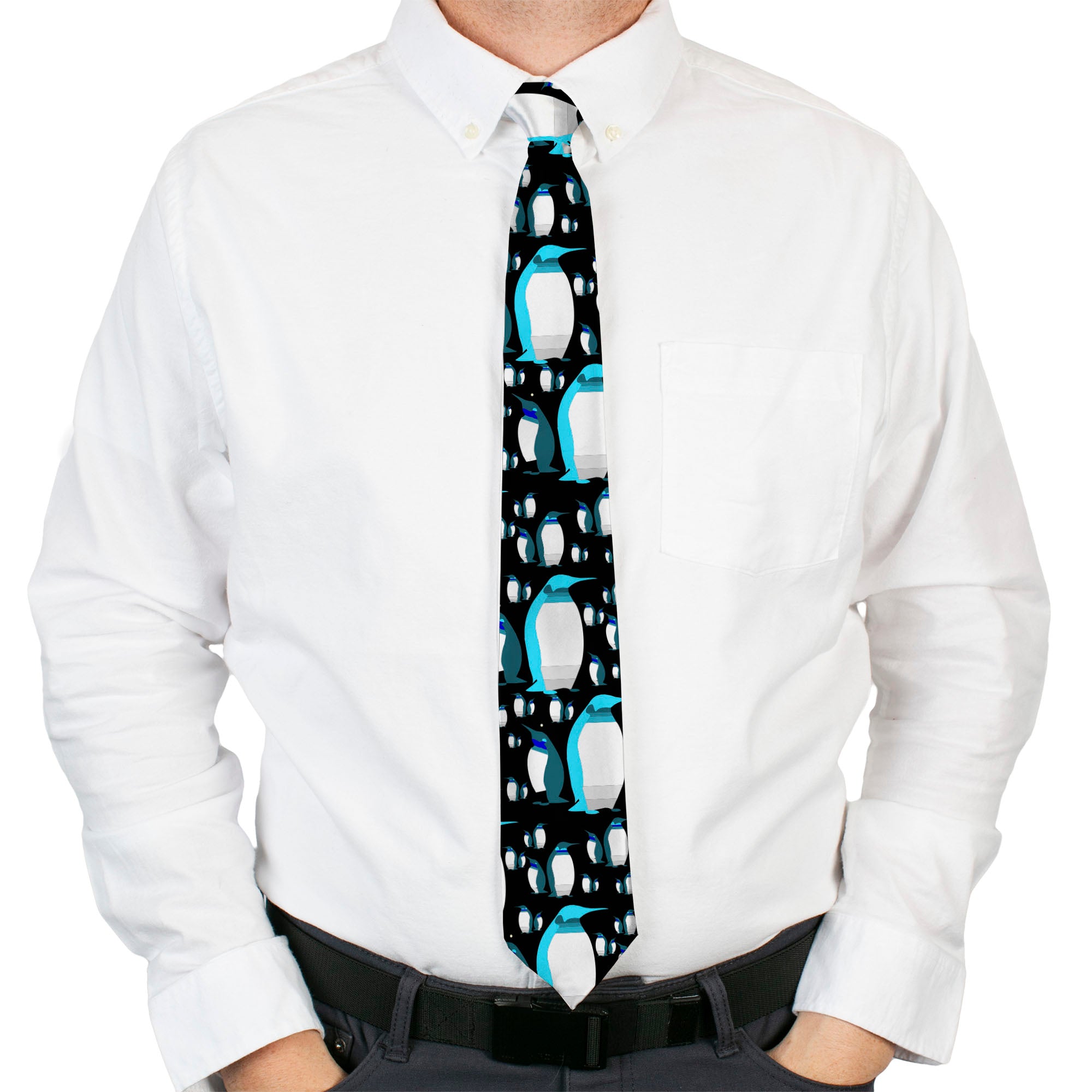 Buckle-Down Necktie - Emperor Penguins Gray/Blues Neckties Buckle-Down