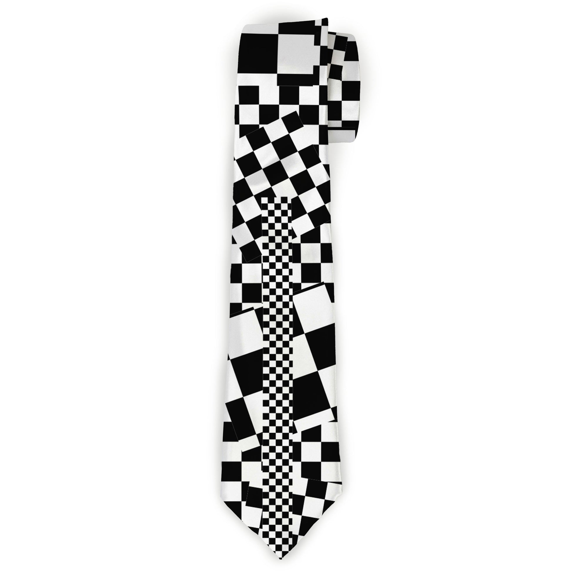 Buckle-Down Necktie - Funky Checkers Black/White Neckties Buckle-Down