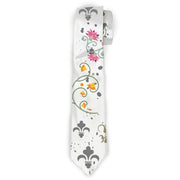 Buckle-Down Necktie - Flower Splatter White/Gray Neckties Buckle-Down