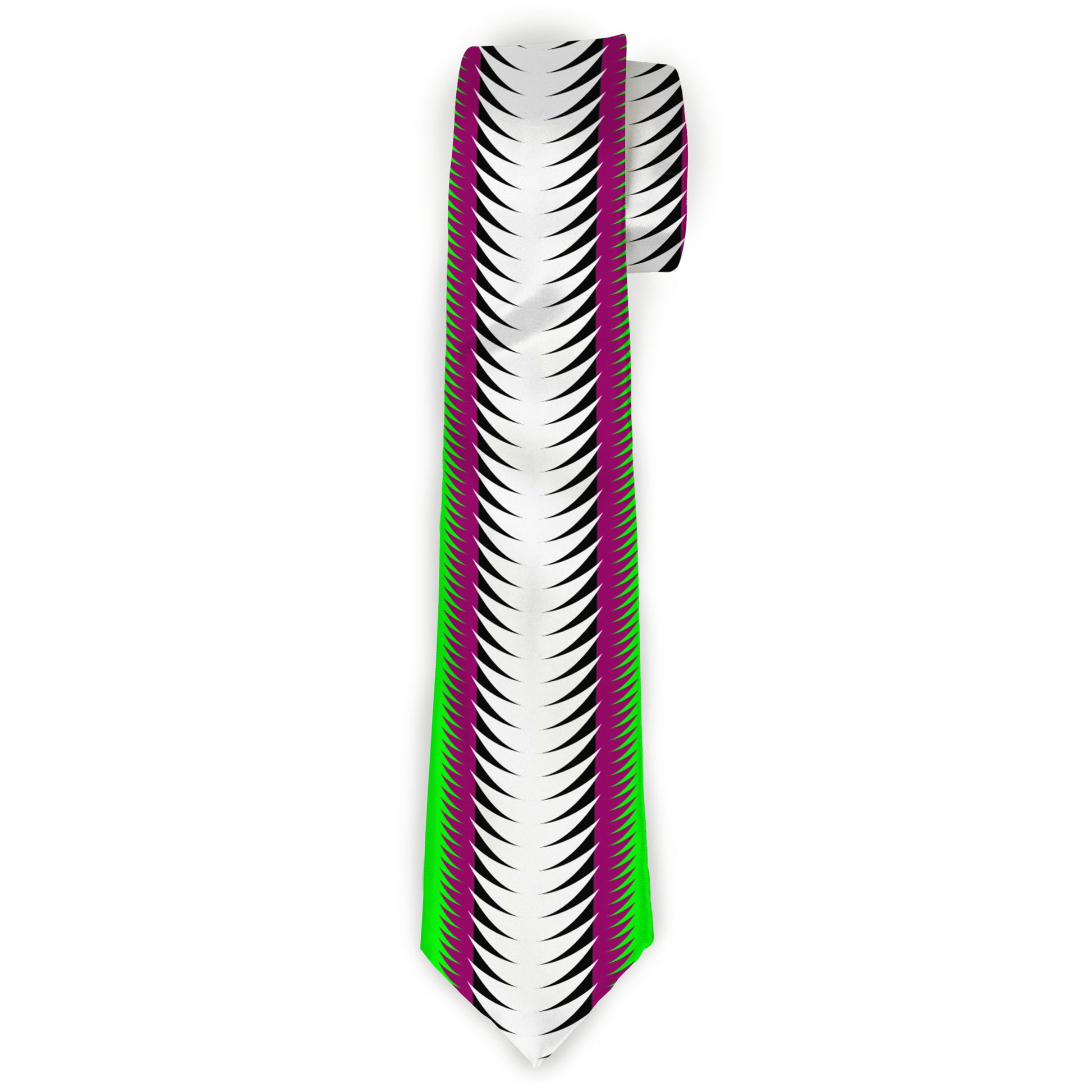 Buckle-Down Necktie - Fish Tail Fuchsia/Black/White Neckties Buckle-Down