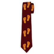 Buckle-Down Necktie - Flip Flops Burgundy/Orange Neckties Buckle-Down