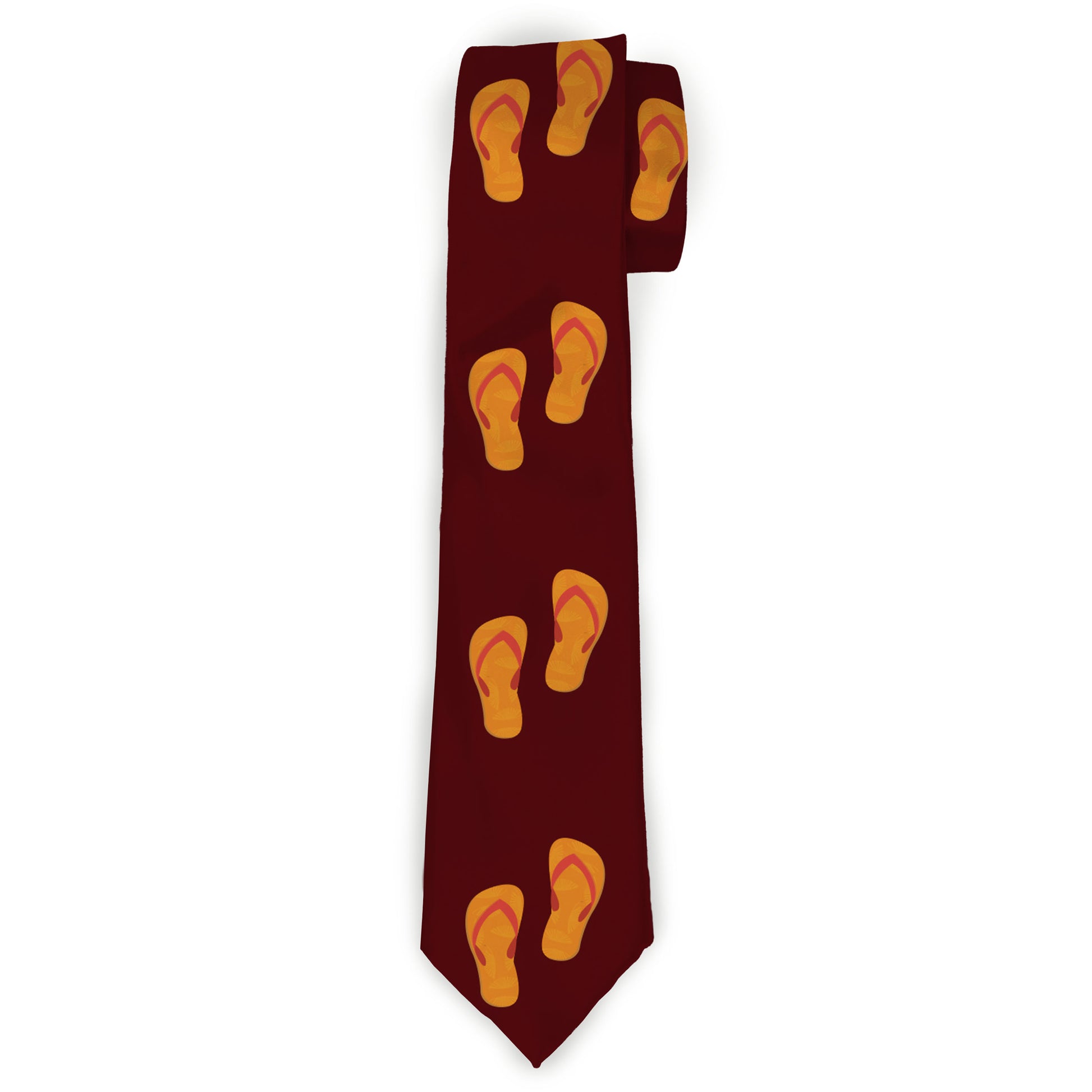 Buckle-Down Necktie - Flip Flops Burgundy/Orange Neckties Buckle-Down
