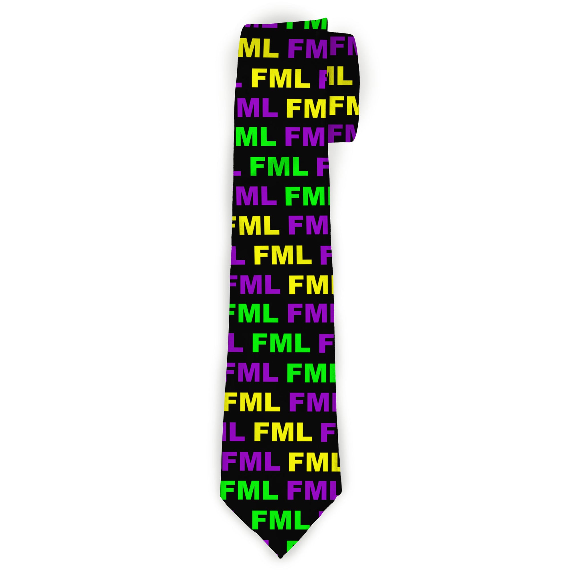 Buckle-Down Necktie - FML Black/Yellow/Green/Purple Neckties Buckle-Down