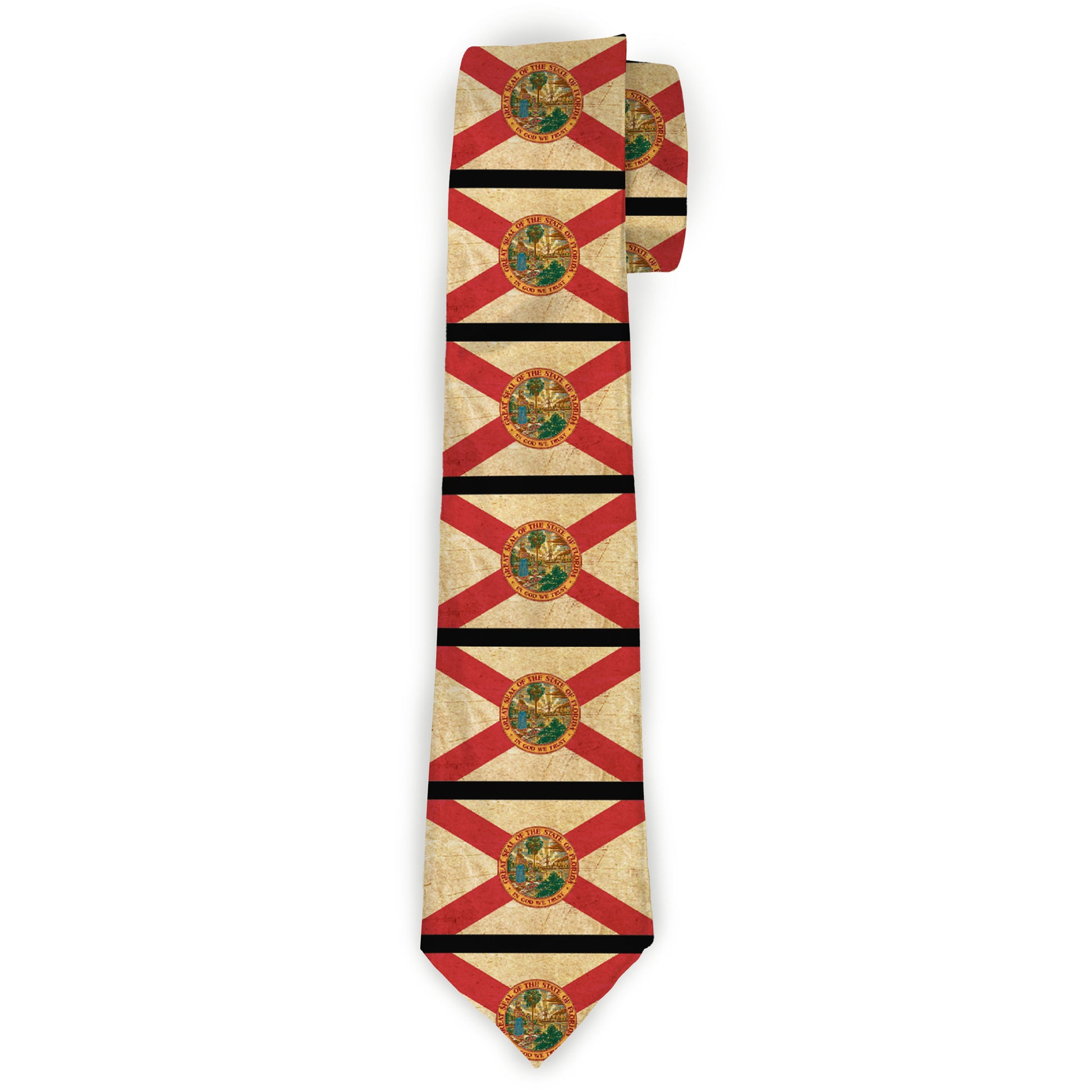 Buckle-Down Necktie - Florida Flags/Black Neckties Buckle-Down