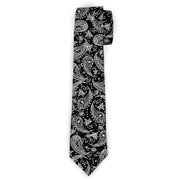 Buckle-Down Necktie - Floral Paisley Black/White Neckties Buckle-Down