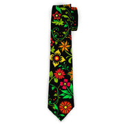Buckle-Down Necktie - Floral Collage Black/Red/Orange/Green Neckties Buckle-Down