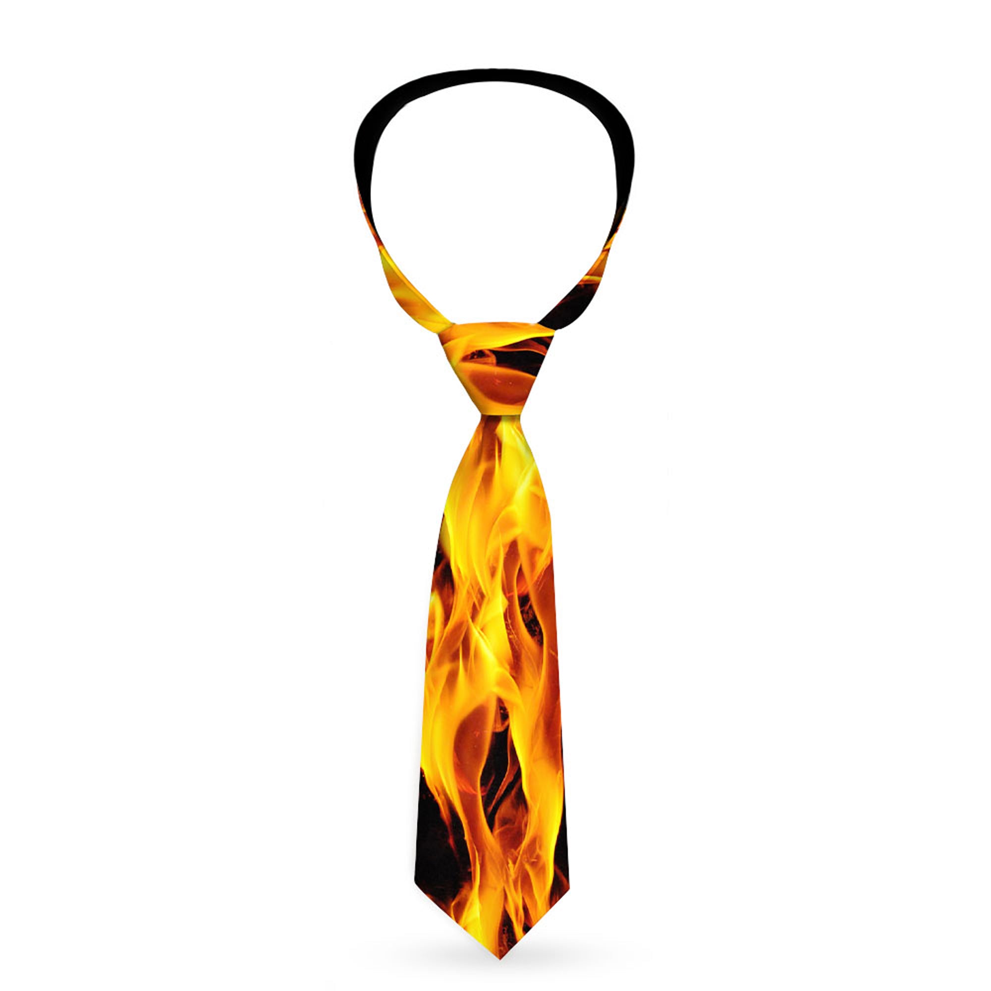 Buckle-Down Necktie - Flames Vivid Black/Orange Neckties Buckle-Down