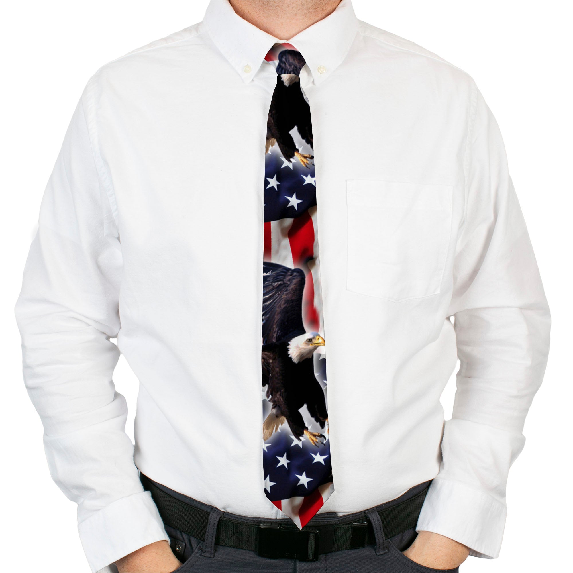 Necktie Standard - Flying Eagle/American Flag Neckties Buckle-Down