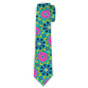Buckle-Down Necktie - Floral Burst Turquoise/Blues/Pinks/Yellow/Green Neckties Buckle-Down