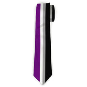Buckle-Down Necktie - Flag Asexual Black/Gray/White/Purple Neckties Buckle-Down