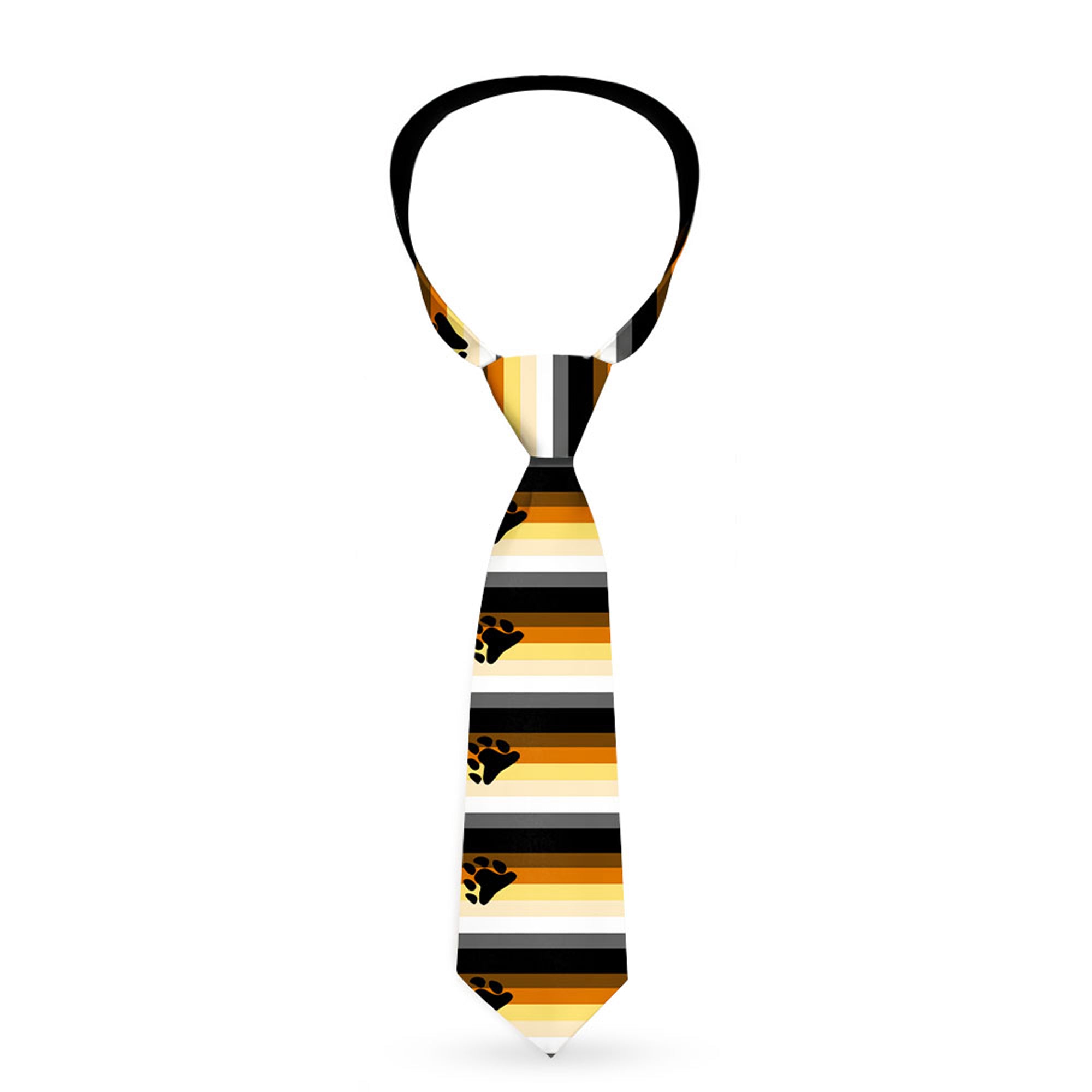 Buckle-Down Necktie - Flag Bear Pride Brown/Orange/Yellow/Tan/White/Gray/Black Neckties Buckle-Down