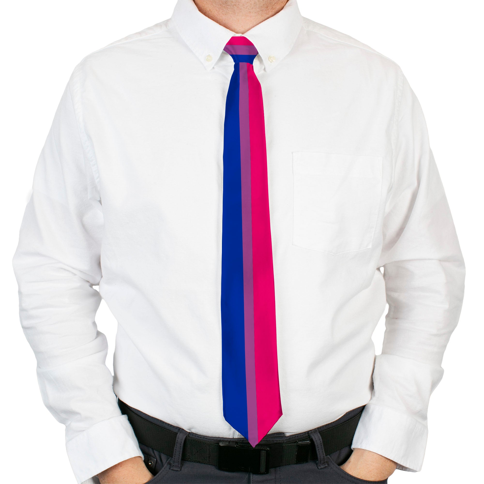 Buckle-Down Necktie - Flag Bisexual Pink/Purple/Blue Neckties Buckle-Down