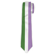 Buckle-Down Necktie - Flag Genderqueer Lavender/White/Green Neckties Buckle-Down