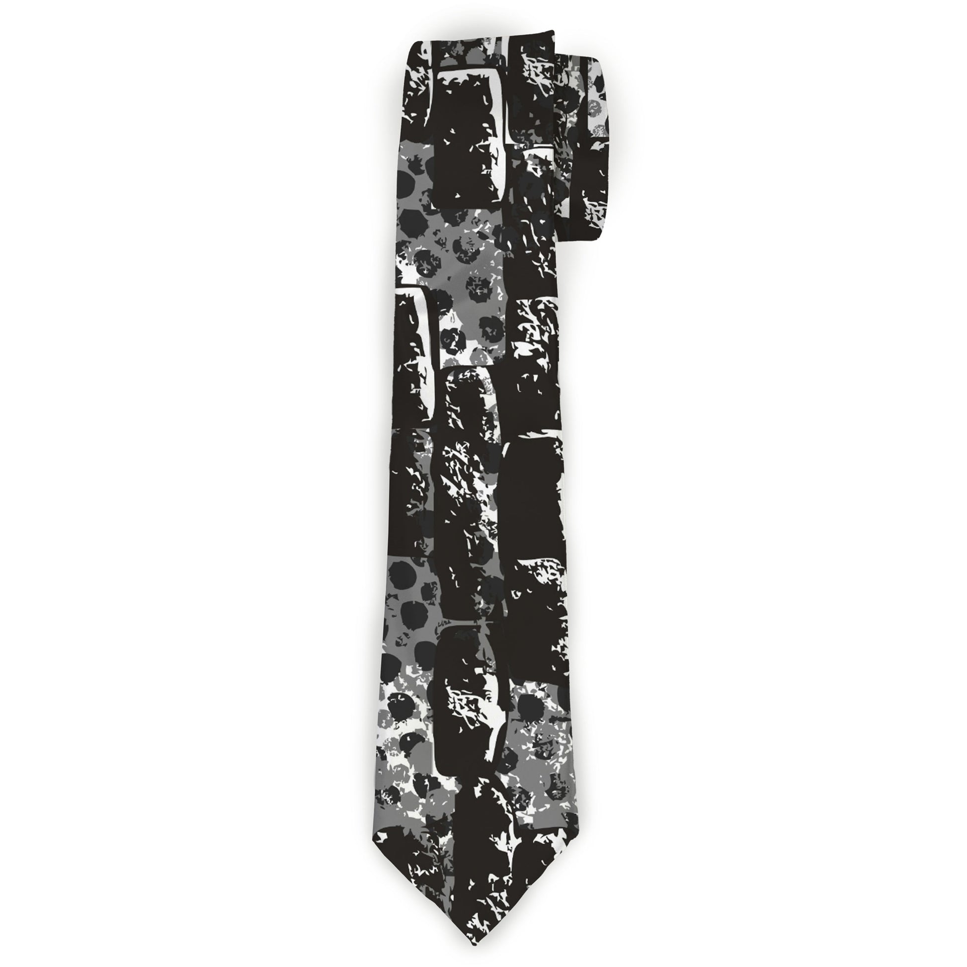 Buckle-Down Necktie - Grunge Bricks Black/White Neckties Buckle-Down