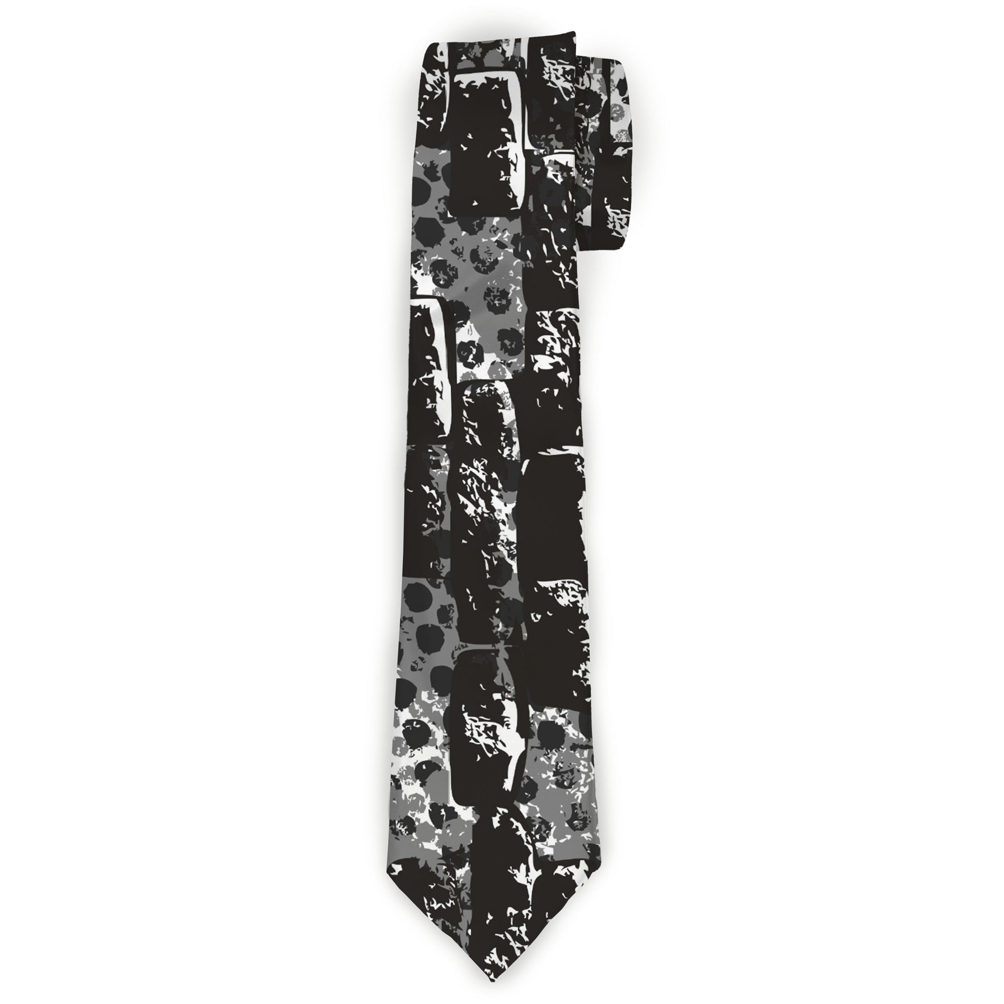 Buckle-Down Necktie - Grunge Bricks Black/White Neckties Buckle-Down