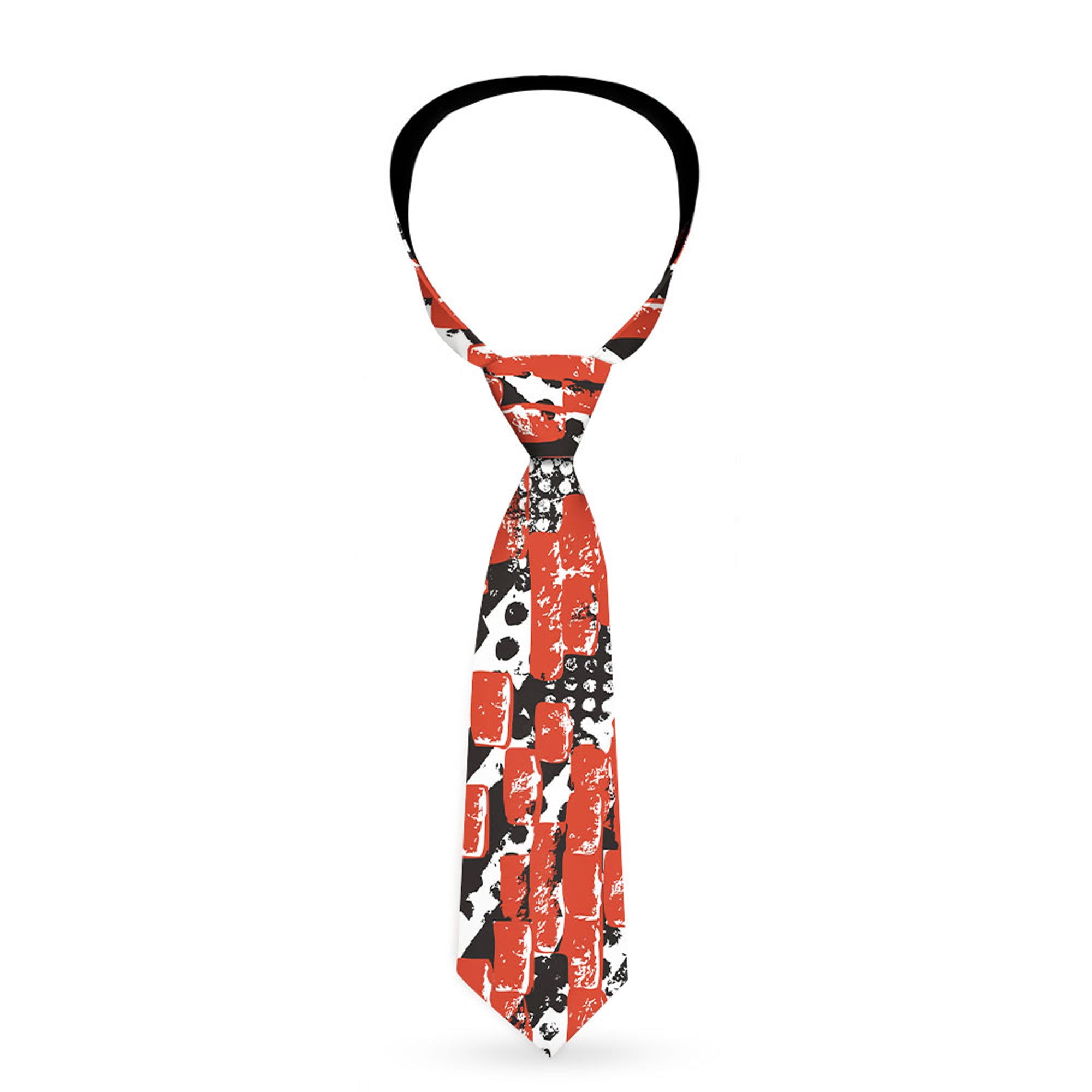 Buckle-Down Necktie - Grunge Bricks Orange Neckties Buckle-Down