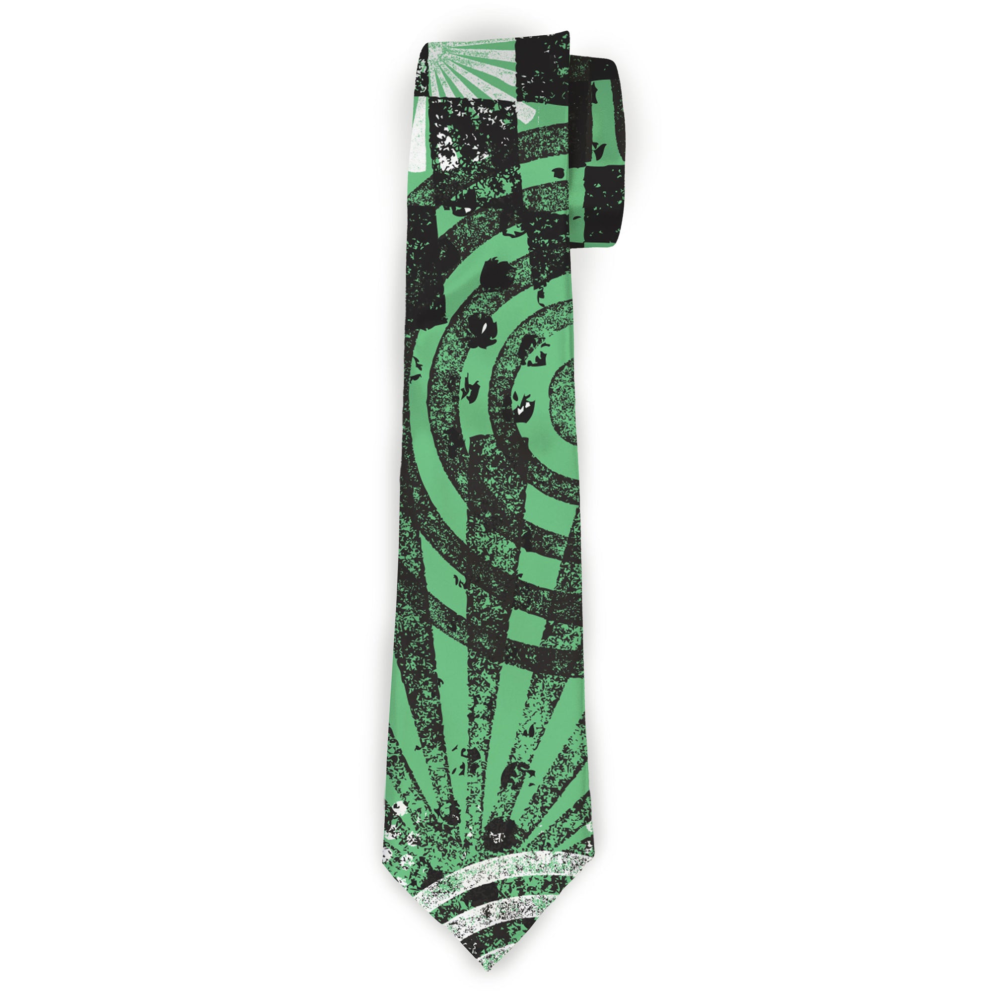 Buckle-Down Necktie - Grunge Chaos Green Neckties Buckle-Down