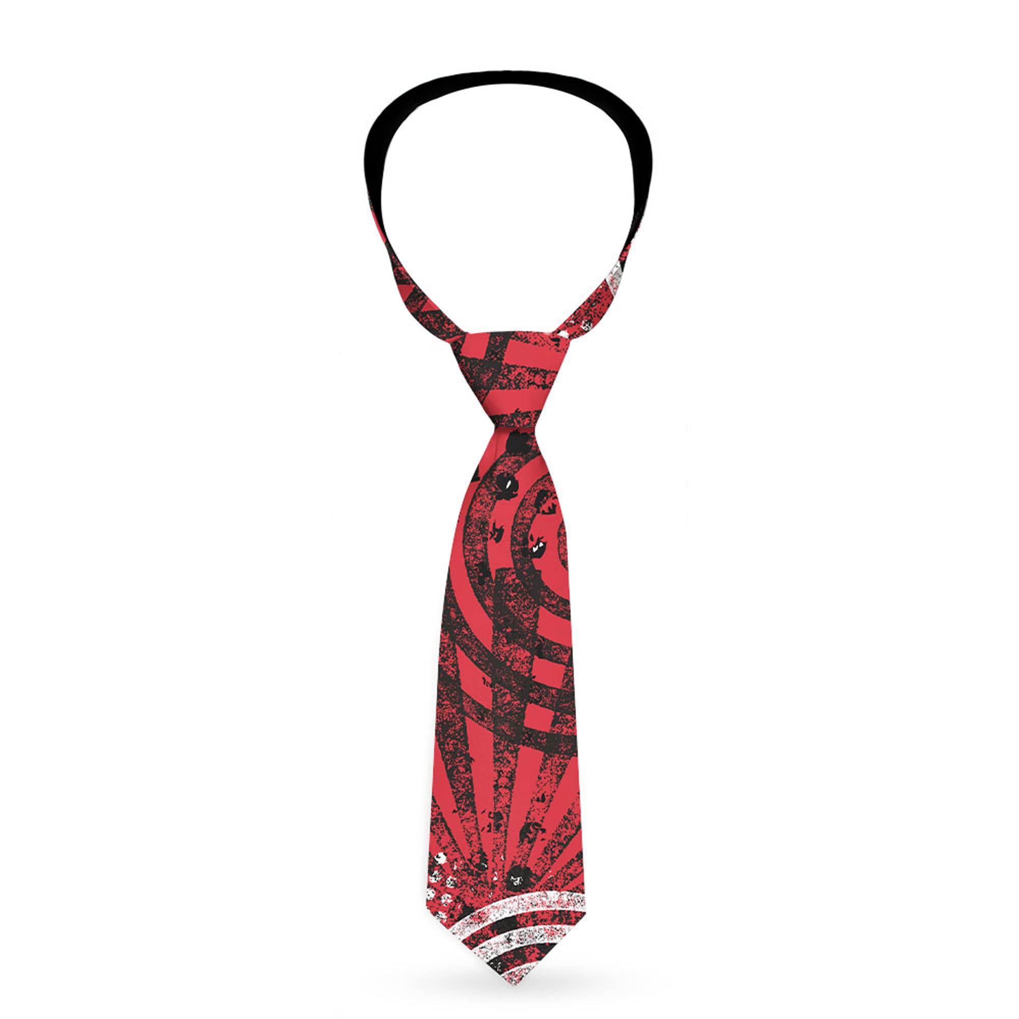 Buckle-Down Necktie - Grunge Chaos Red Neckties Buckle-Down