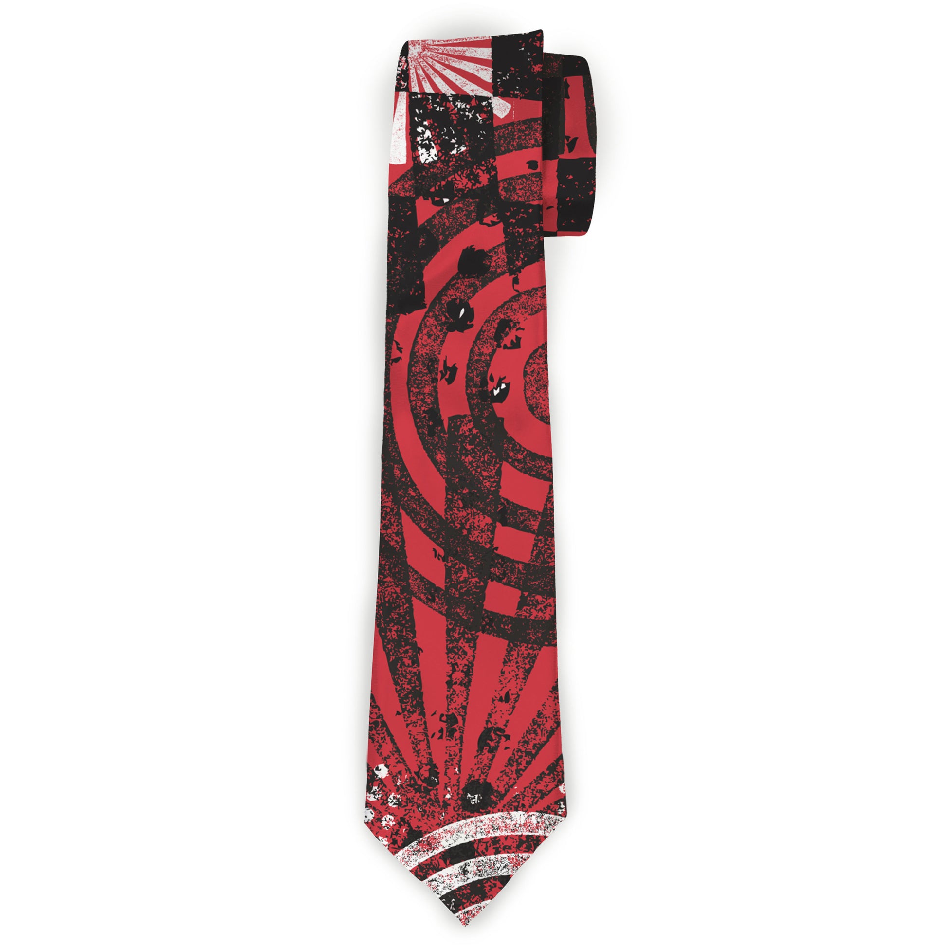 Buckle-Down Necktie - Grunge Chaos Red Neckties Buckle-Down