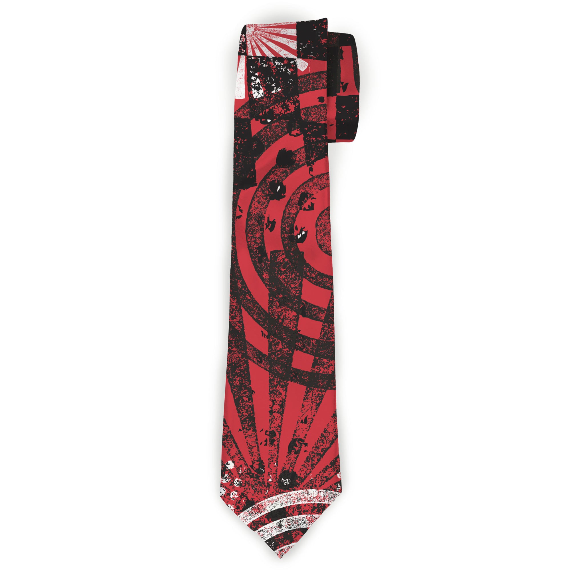 Buckle-Down Necktie - Grunge Chaos Red Neckties Buckle-Down