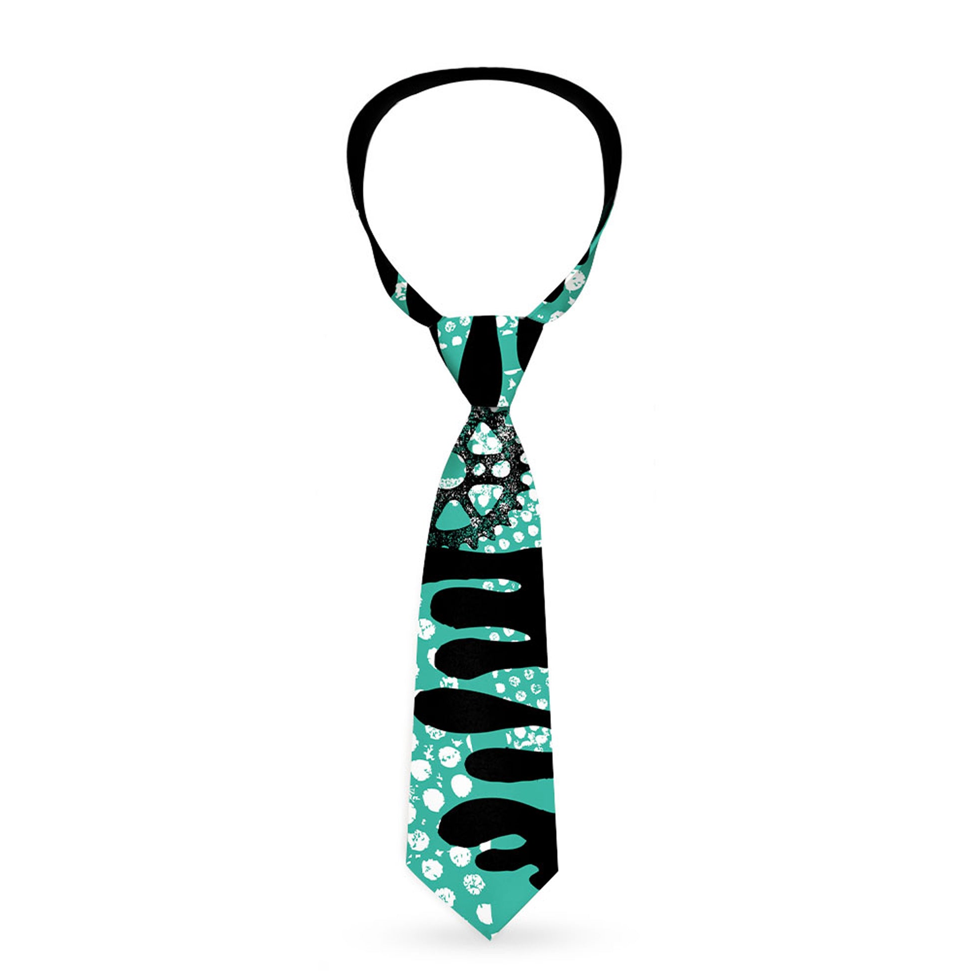 Buckle-Down Necktie - Grunge Gears Green Neckties Buckle-Down