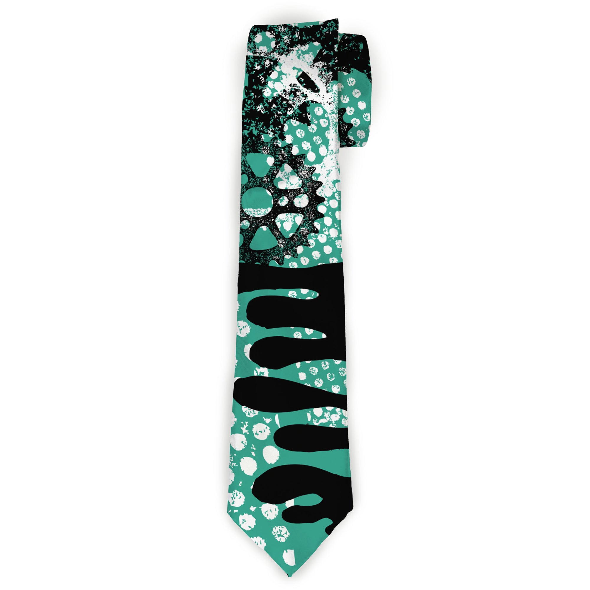 Buckle-Down Necktie - Grunge Gears Green Neckties Buckle-Down
