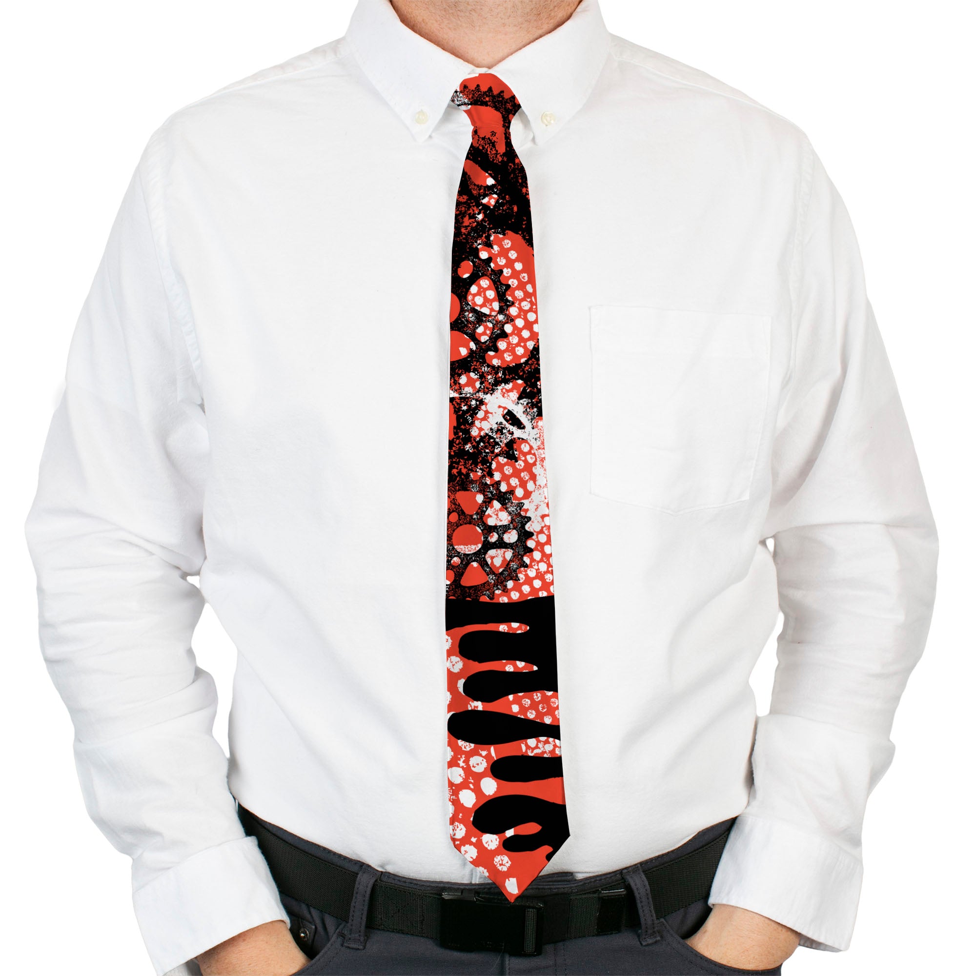 Buckle-Down Necktie - Grunge Gears Orange Neckties Buckle-Down