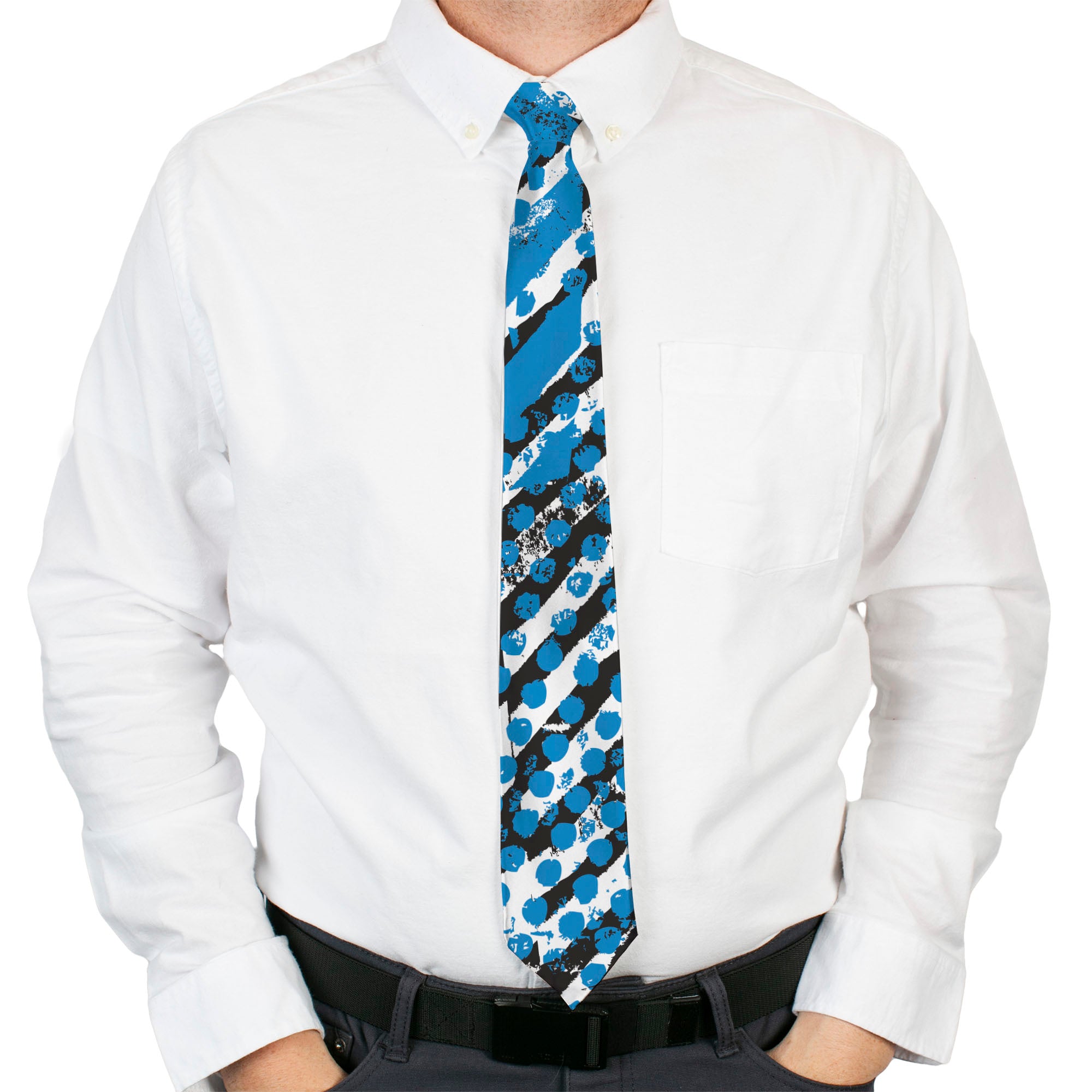 Buckle-Down Necktie - Grunge Tread Blue Neckties Buckle-Down