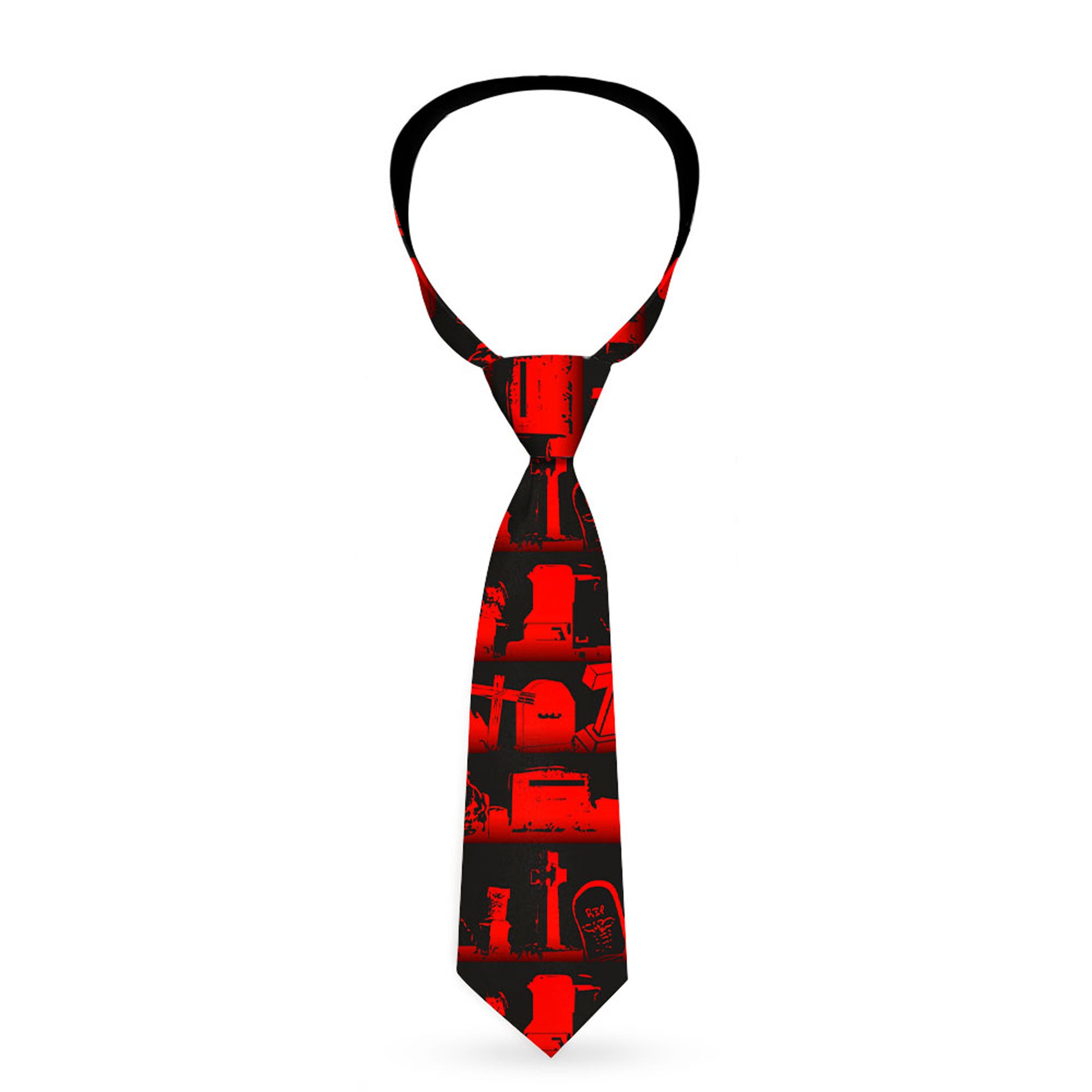 Buckle-Down Necktie - Graveyard Black/Red Neckties Buckle-Down