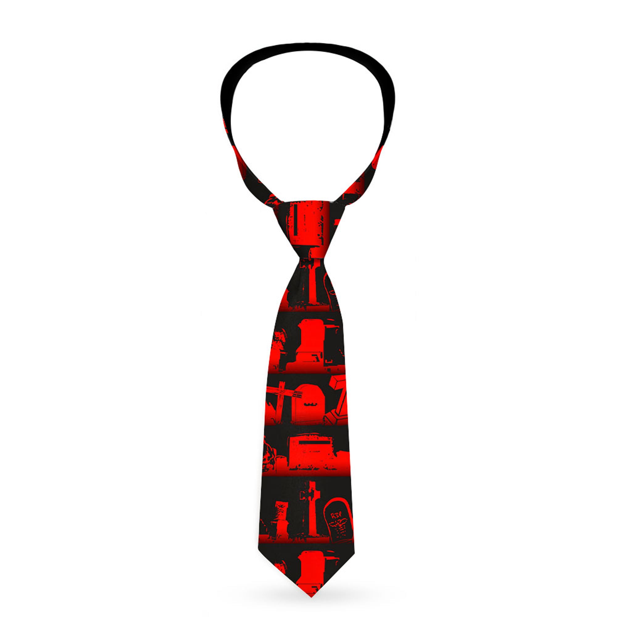 Buckle-Down Necktie - Graveyard Black/Red Neckties Buckle-Down