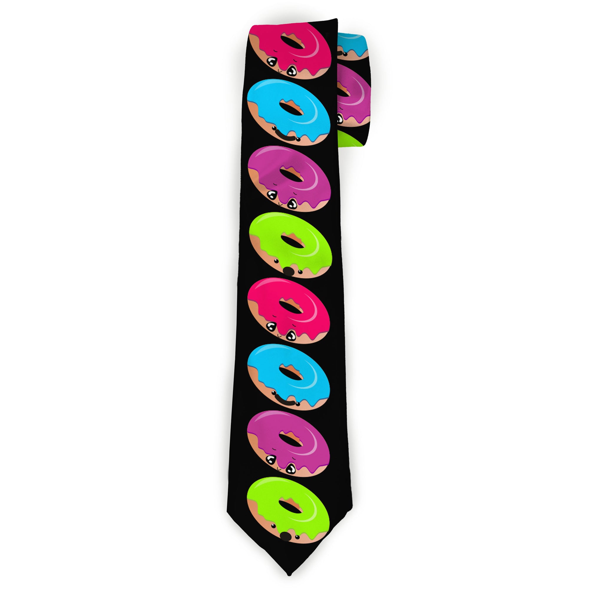 Buckle-Down Necktie - Glaze Donut Expressions Black Neckties Buckle-Down