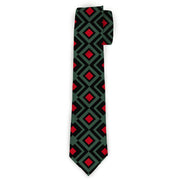 Buckle-Down Necktie - Geometric3 Black/Forest Green/Red Neckties Buckle-Down