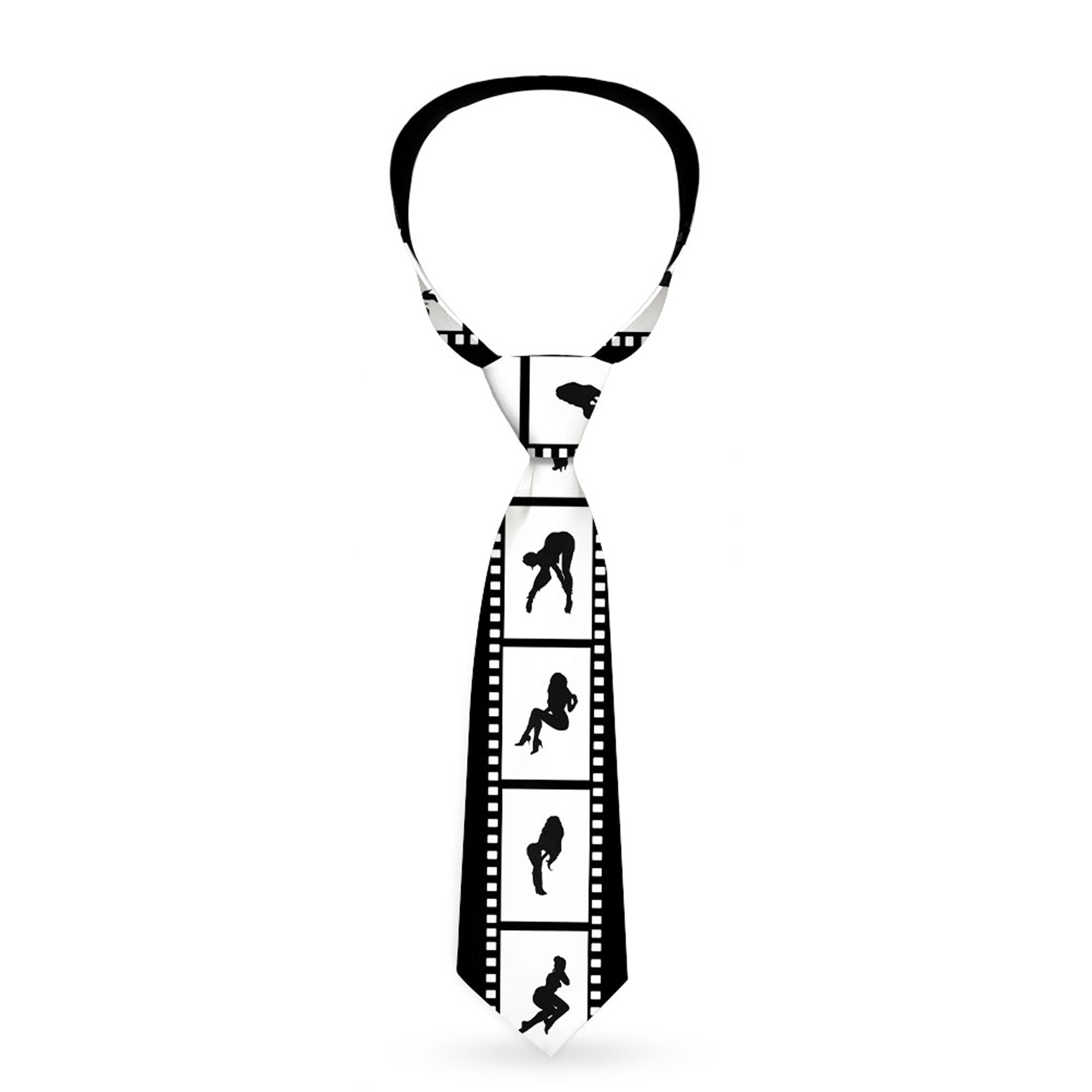 Buckle-Down Necktie - Girls Posing Film Strip White/Black Neckties Buckle-Down