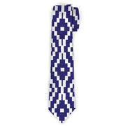 Buckle-Down Necktie - Geometric Diamond Blue/White Neckties Buckle-Down