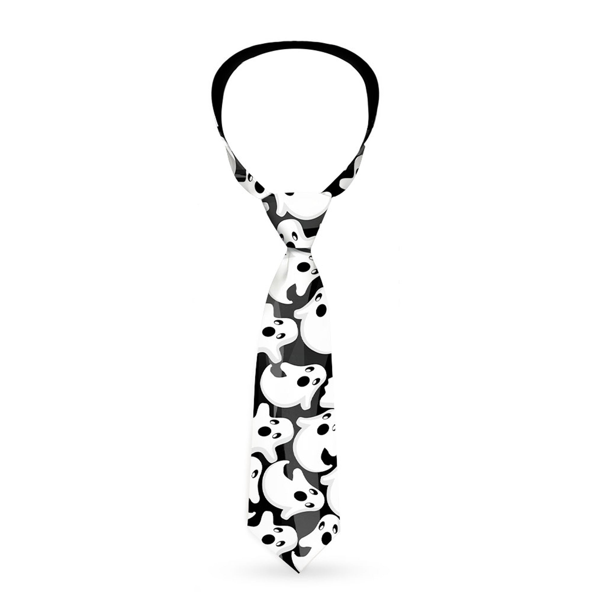 Buckle-Down Necktie - Ghosts Scattered Black/White Neckties Buckle-Down
