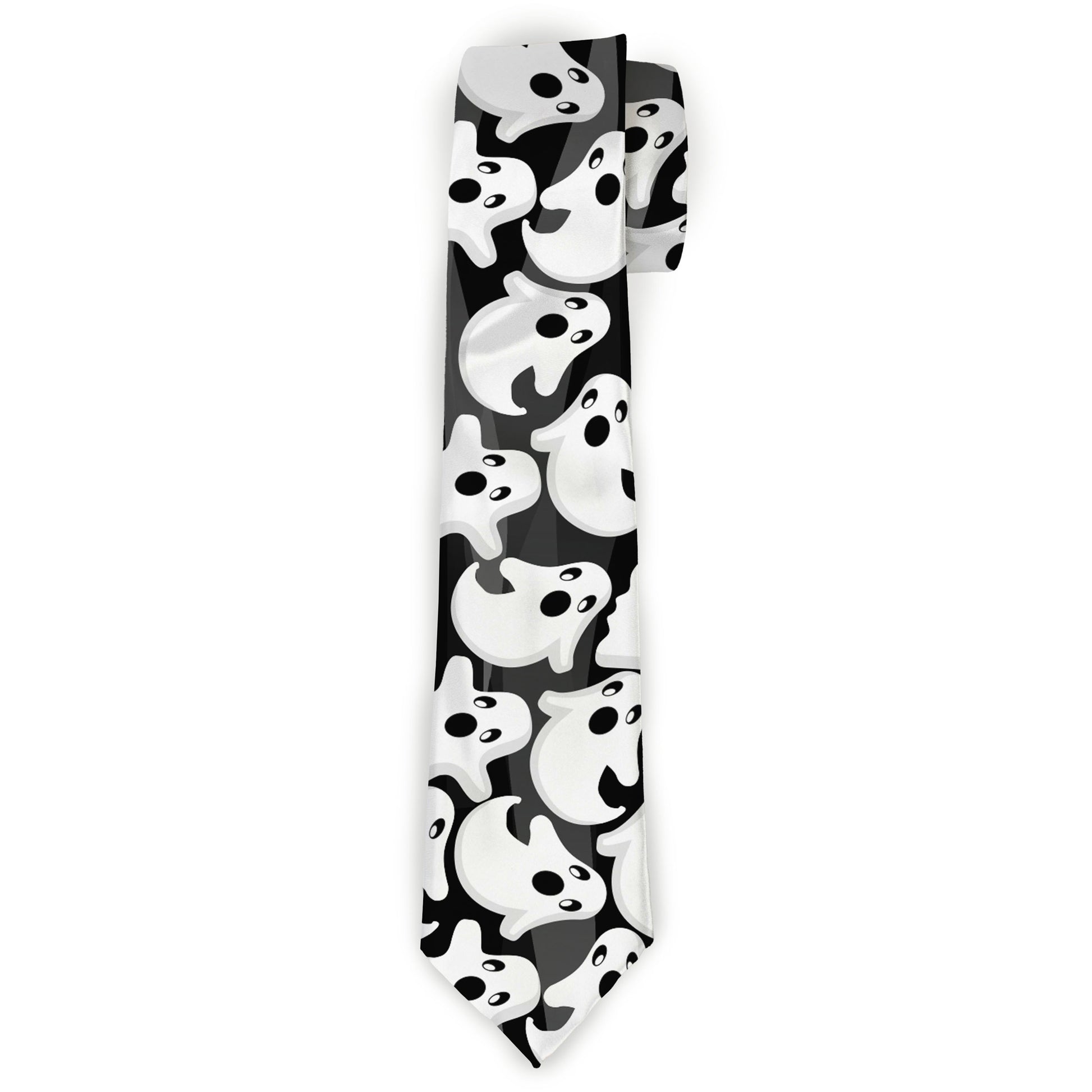 Buckle-Down Necktie - Ghosts Scattered Black/White Neckties Buckle-Down