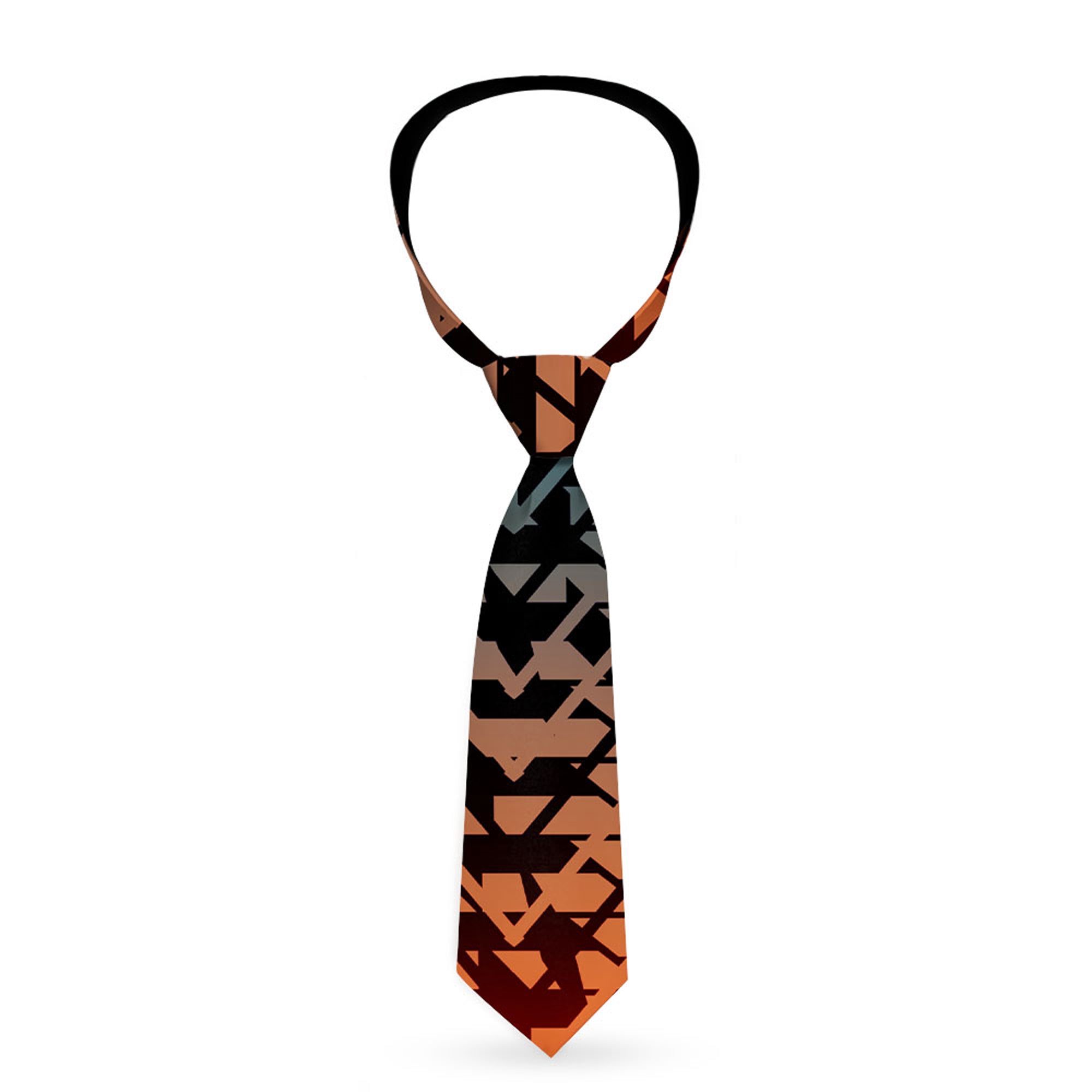 Buckle-Down Necktie - Geometric Transition Blues/Reds/Orange/Yellows Neckties Buckle-Down