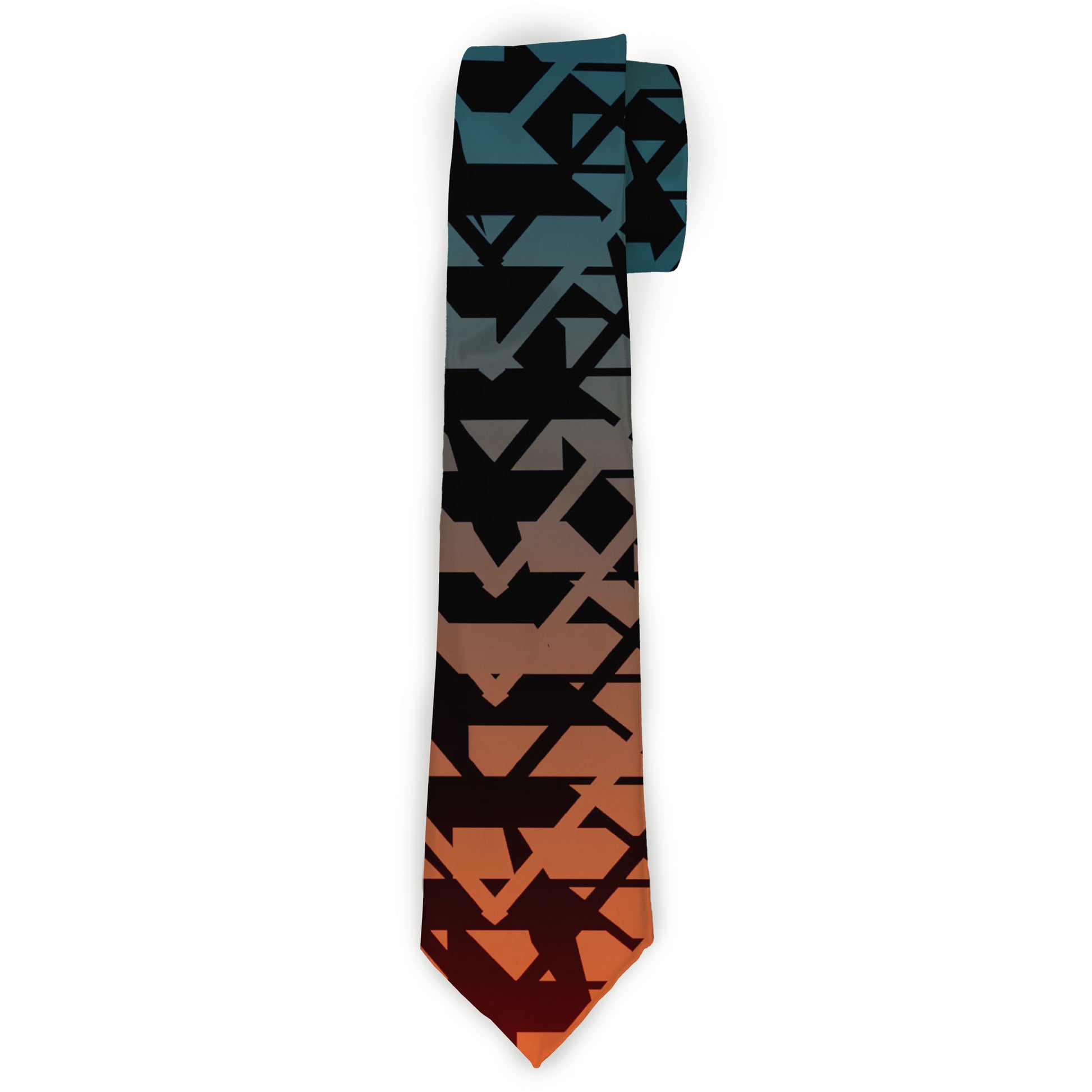 Buckle-Down Necktie - Geometric Transition Blues/Reds/Orange/Yellows Neckties Buckle-Down