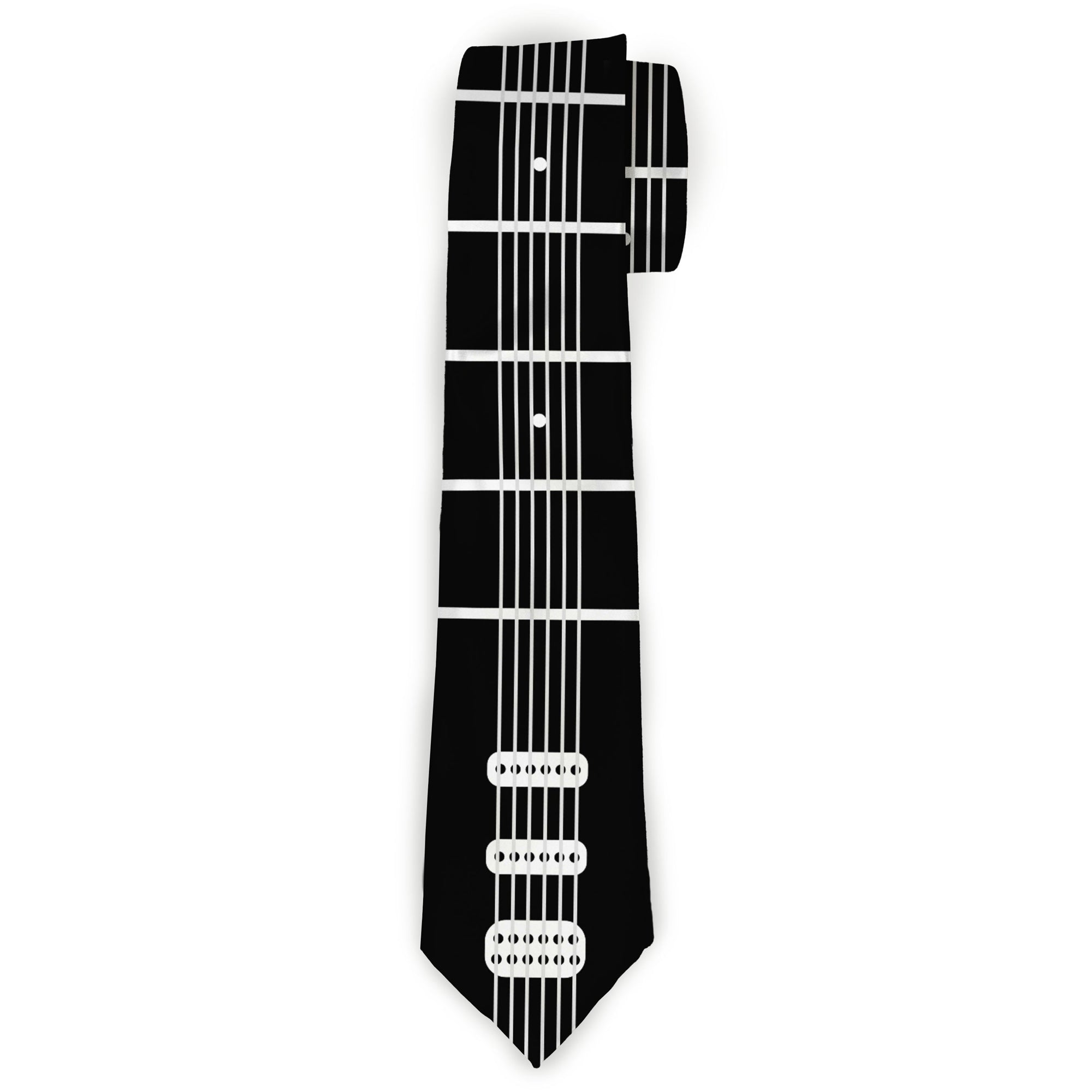 Buckle-Down Necktie - Guitar Neck Black/White Neckties Buckle-Down